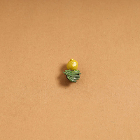 Green - quirklets handpainted clay nimboo-mirchi fridge