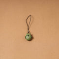 Green - quirklets handpainted clay owl bag charm / keychain