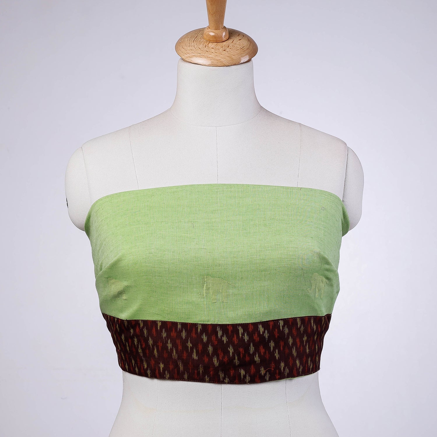 Green - Rangoli Jamdani Cotton Blouse Piece