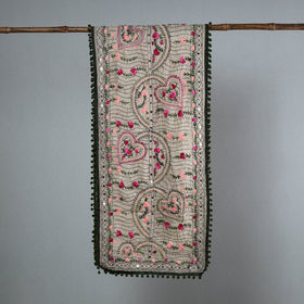 Green Ranihati Chanderi Silk Embroidered Stole