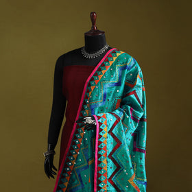 Ranihati chanderi silk zig zag hand embroidery dupatta 05