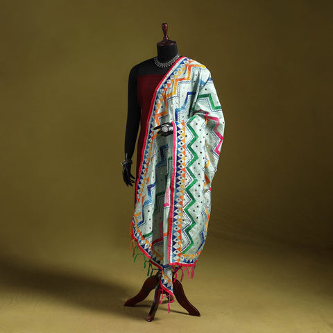 Ranihati chanderi silk zig zag hand embroidery dupatta 27