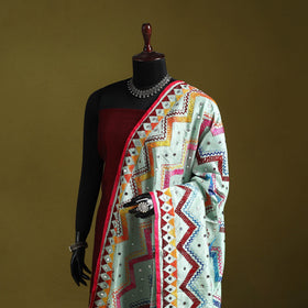 Ranihati chanderi silk zig zag hand embroidery dupatta 29