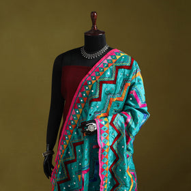 Ranihati chanderi silk zig zag hand embroidery dupatta 38
