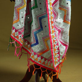 Ranihati chanderi silk zig zag hand embroidery dupatta 47