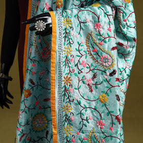 Ranihati chapa work chanderi silk hand embroidery dupatta