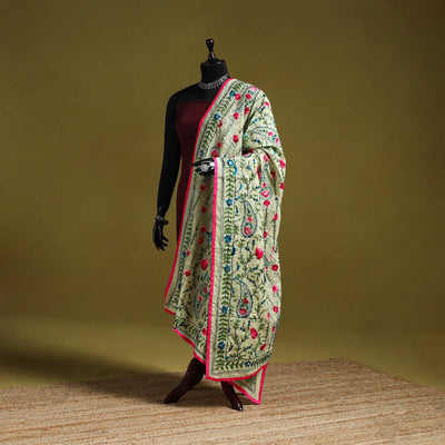 Ranihati chapa work chanderi silk hand embroidery dupatta