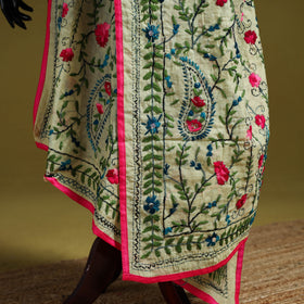 Ranihati chapa work chanderi silk hand embroidery dupatta