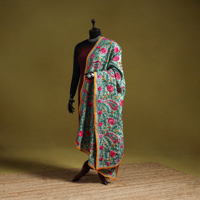 Ranihati chapa work chanderi silk hand embroidery dupatta