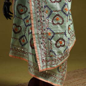 Ranihati chapa work chanderi silk hand embroidery dupatta