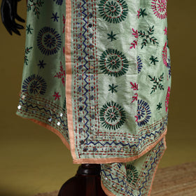 Ranihati chapa work chanderi silk hand embroidery dupatta