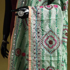 Ranihati chapa work chanderi silk hand embroidery dupatta