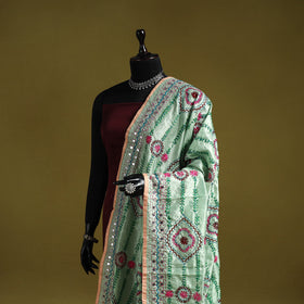 Ranihati chapa work chanderi silk hand embroidery dupatta