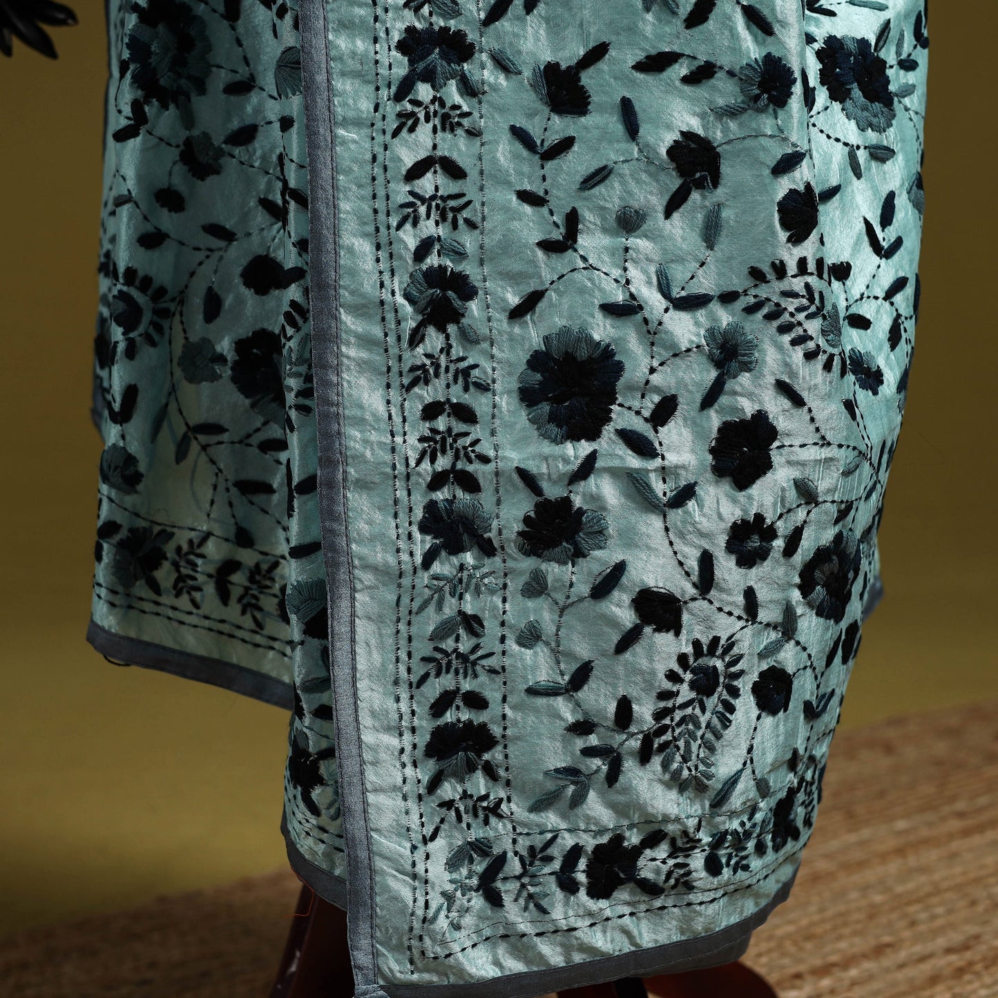 Ranihati chapa work chanderi silk hand embroidery dupatta