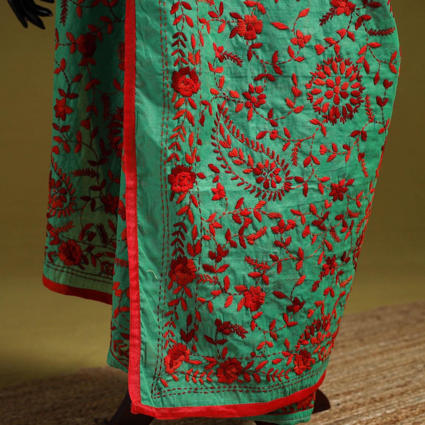 Ranihati chapa work chanderi silk hand embroidery dupatta