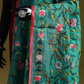 Ranihati chapa work chanderi silk hand embroidery dupatta