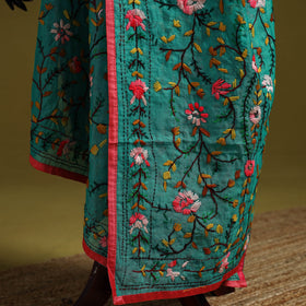 Ranihati chapa work chanderi silk hand embroidery dupatta