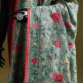 Ranihati chapa work chanderi silk hand embroidery dupatta