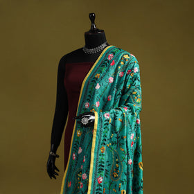 Ranihati chapa work chanderi silk hand embroidery dupatta