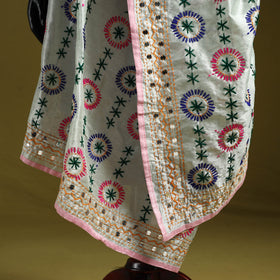 Ranihati chapa work chanderi silk hand embroidery dupatta