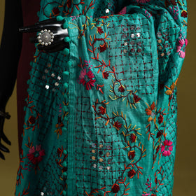 Ranihati chapa work chanderi silk hand embroidery dupatta