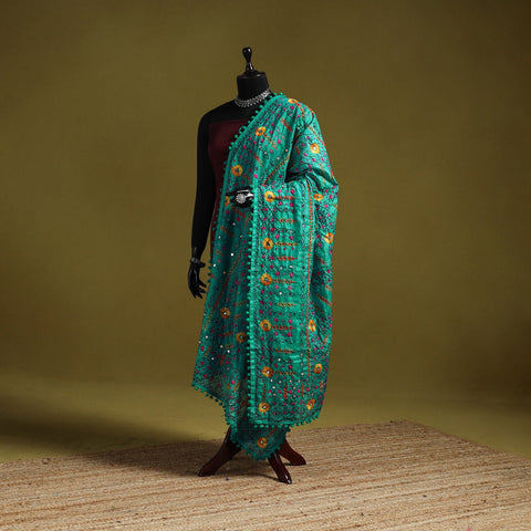 Ranihati chapa work chanderi silk hand embroidery dupatta