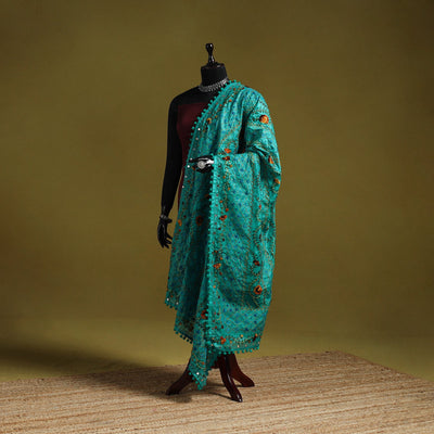 Ranihati chapa work chanderi silk hand embroidery dupatta