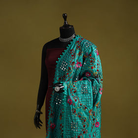 Ranihati chapa work chanderi silk hand embroidery dupatta