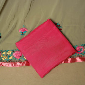 Green - ranihati chapa work hand embroidery georgette 3pc