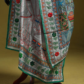 Ranihati madhubani chapa work chanderi silk hand embroidery