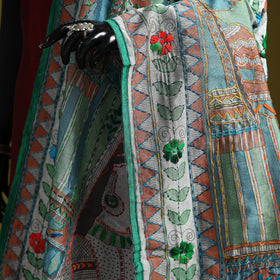 Ranihati madhubani chapa work chanderi silk hand embroidery