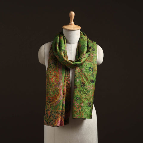 Reversible silk bengal hand kantha stitch stole 113