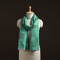 Green - reversible silk bengal hand kantha stitch stole 155