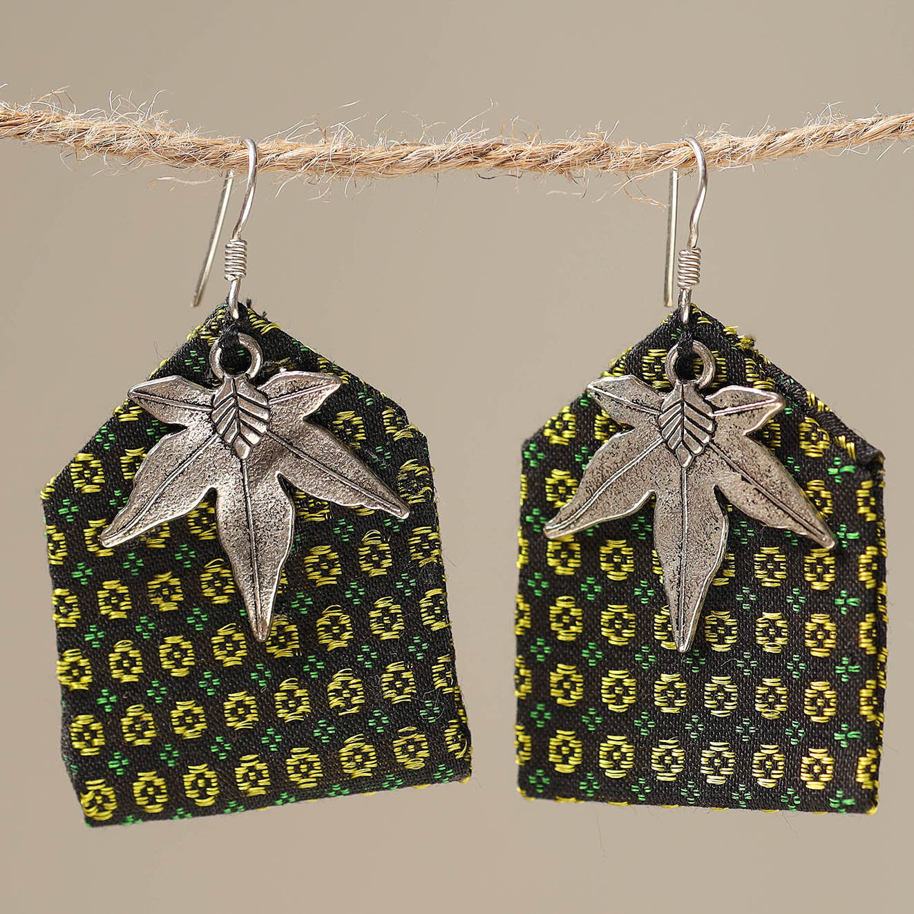 Green - ruby handcrafted gs fabart earrings 50