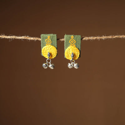 Green Nikhat Thread Work GS Fabart Earrings 
