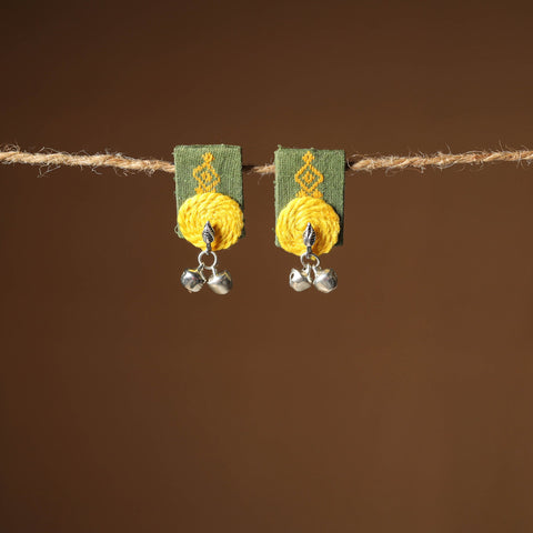 Green Nikhat Thread Work GS Fabart Earrings 