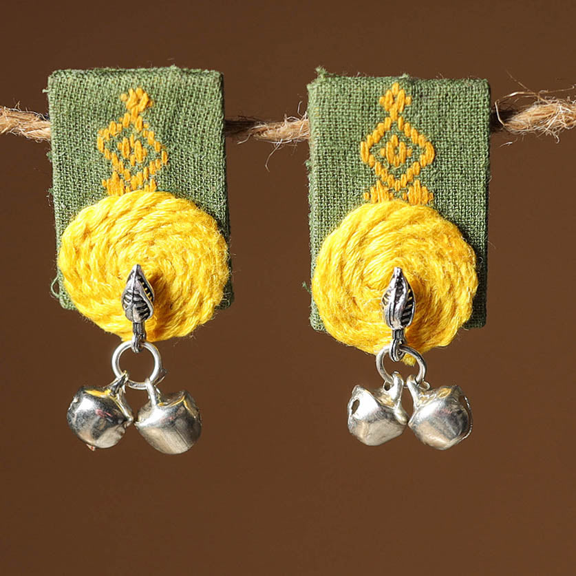 Green Nikhat Thread Work GS Fabart Earrings 