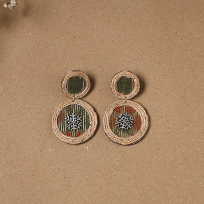 Ruhi jute fabart handmade earrings - handcrafted
