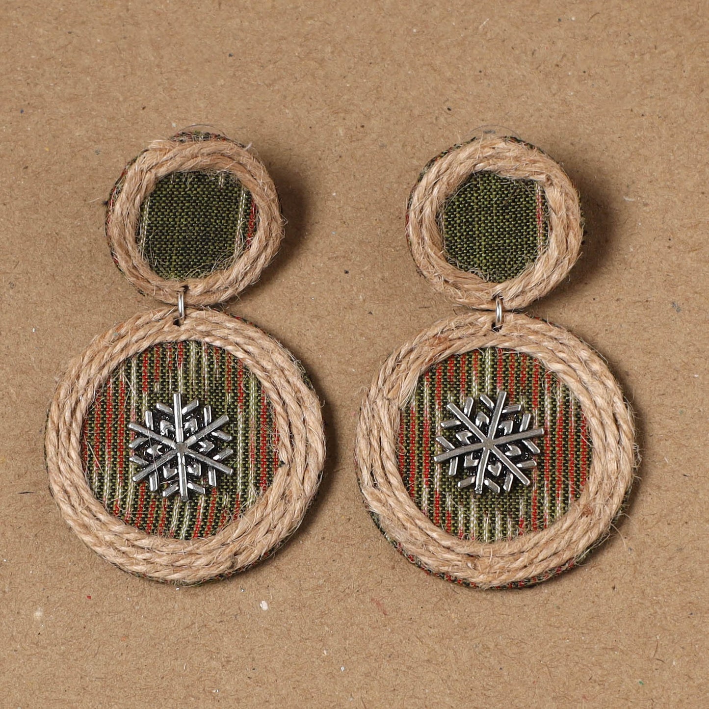 Ruhi jute fabart handmade earrings - handcrafted