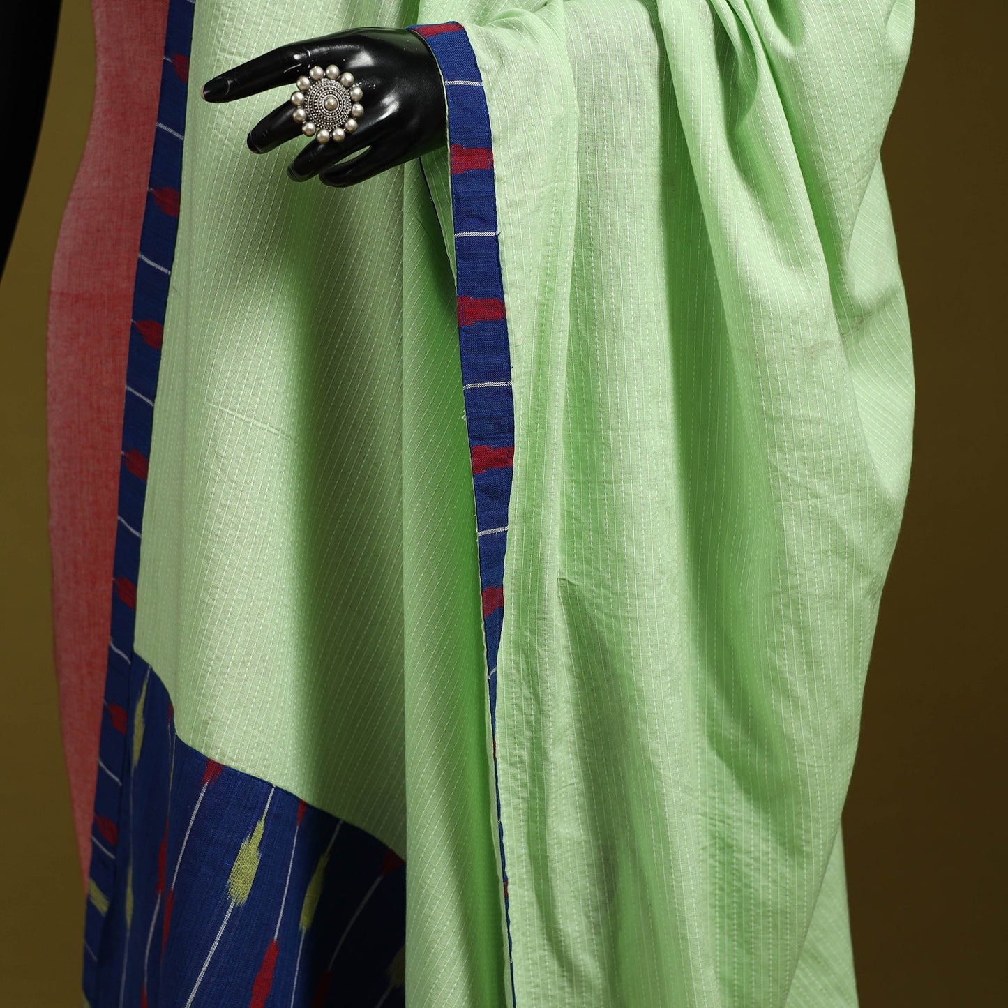 Running stitch with patchwork cotton dupatta 04