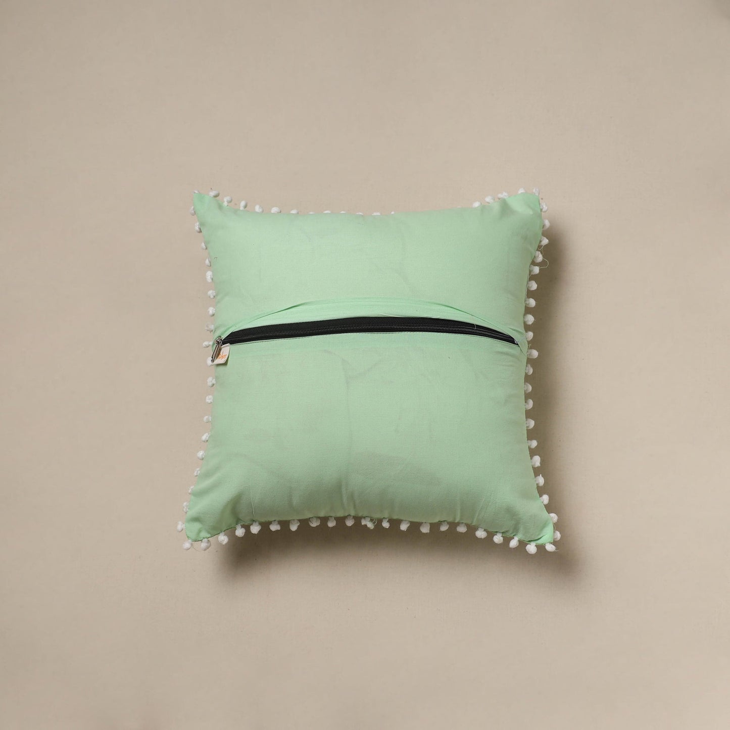 Running stitch plain cushion cover 54 - handcrafted