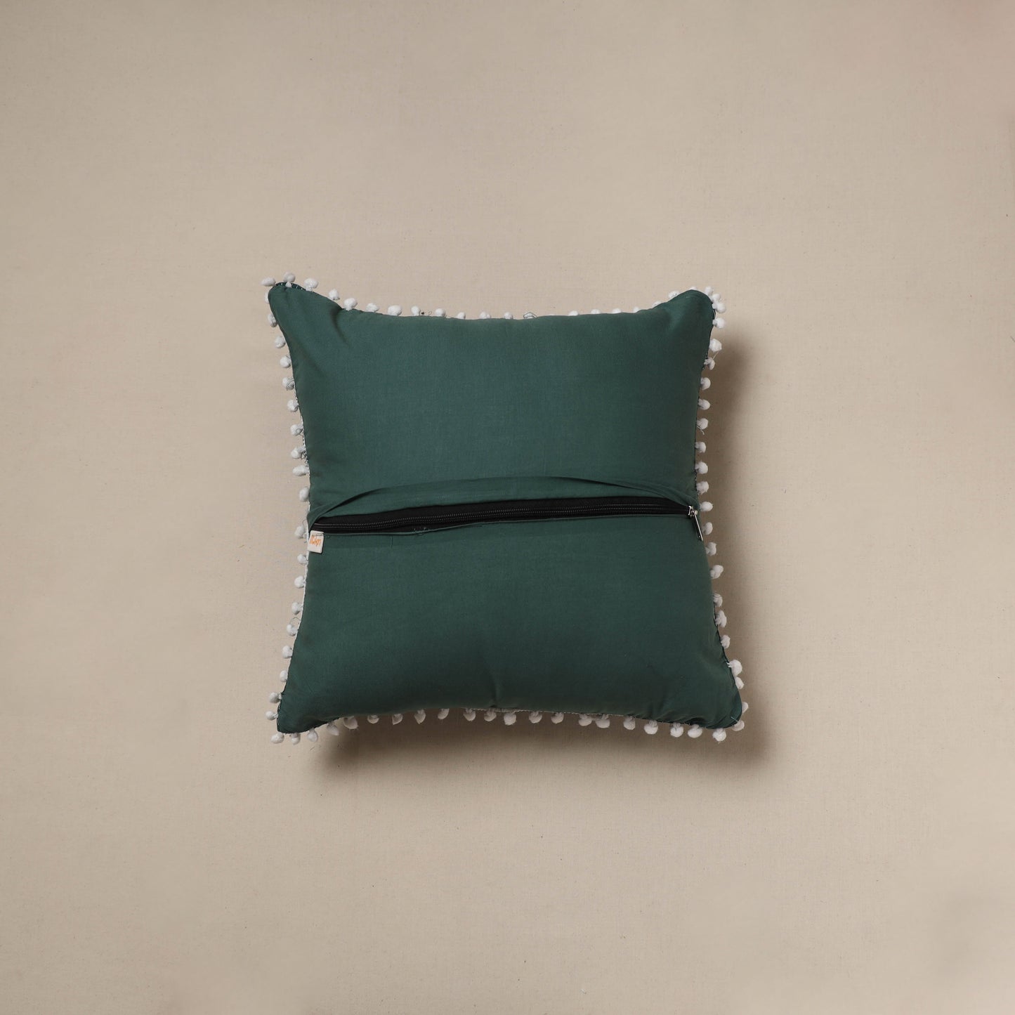 Running stitch plain cushion cover 55 - handcrafted