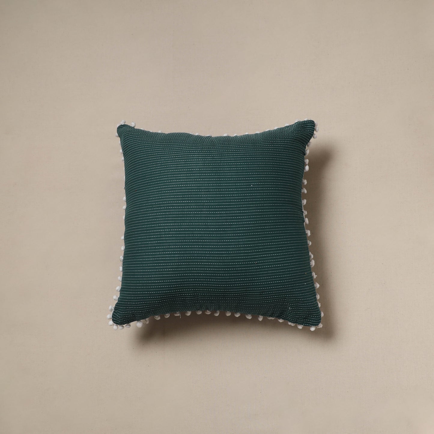 Running stitch plain cushion cover 55 - handcrafted