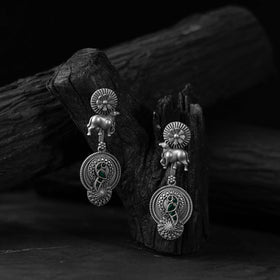 Green - saanjh bela bloom & nandi oxidised earrings