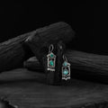 Green - saanjh bela camel oxidised earrings - handcrafted
