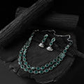 Green - saanjh bela double layered oxidised necklace set