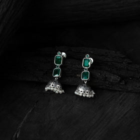 Green - saanjh bela double layered oxidised necklace set