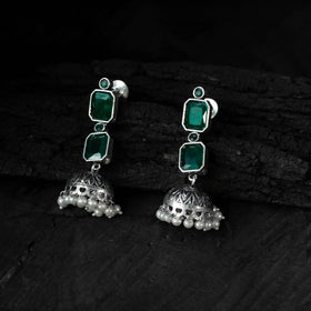 Green - saanjh bela double layered oxidised necklace set