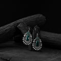 Green - saanjh bela elephant flower oxidised earrings
