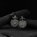 Green - saanjh bela elephant oxidised earrings - handcrafted